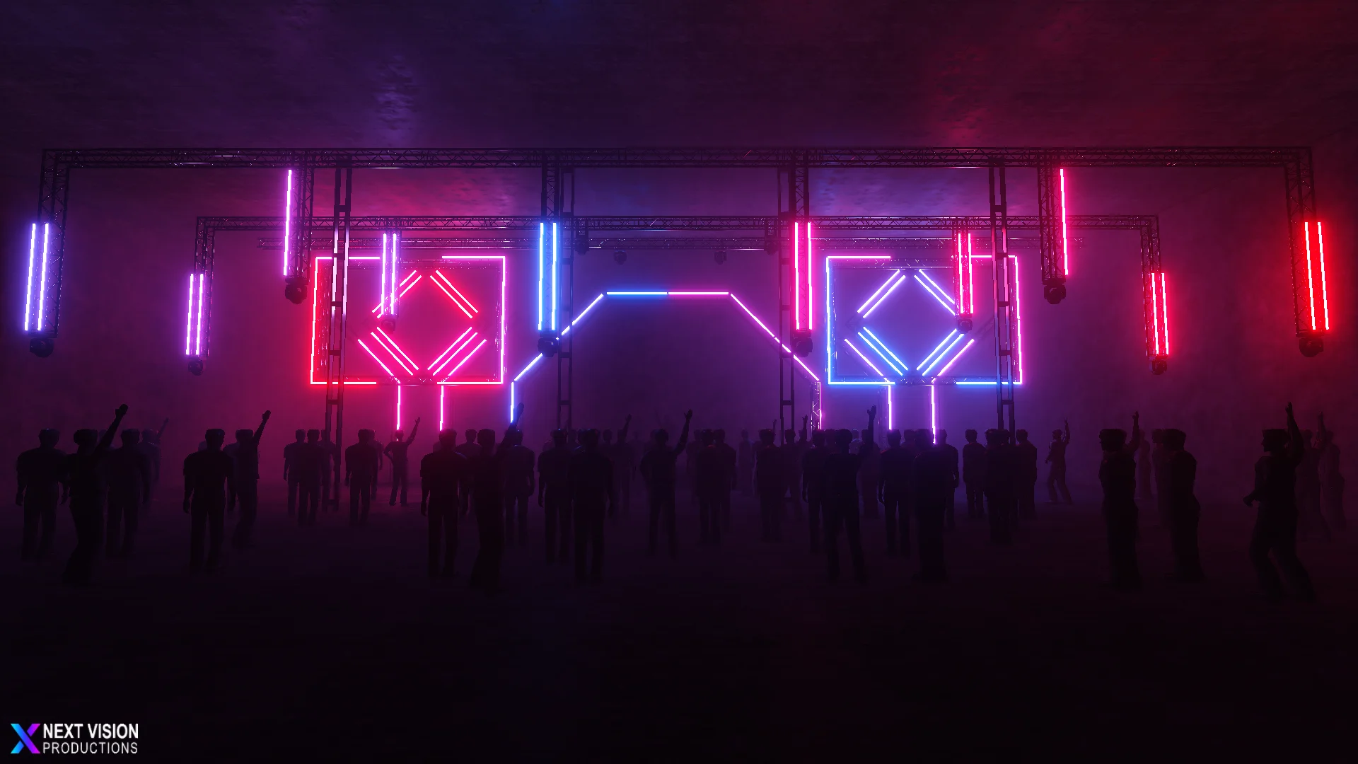 render voor Kings of Core met alleen LED-balken
